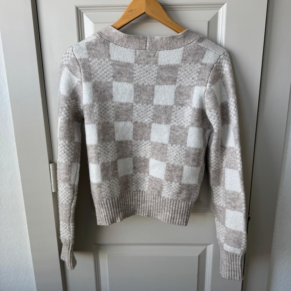 Sincerely Jules Cropped Cardigan Button Front Checkered Sweater - Picture 2 of 2